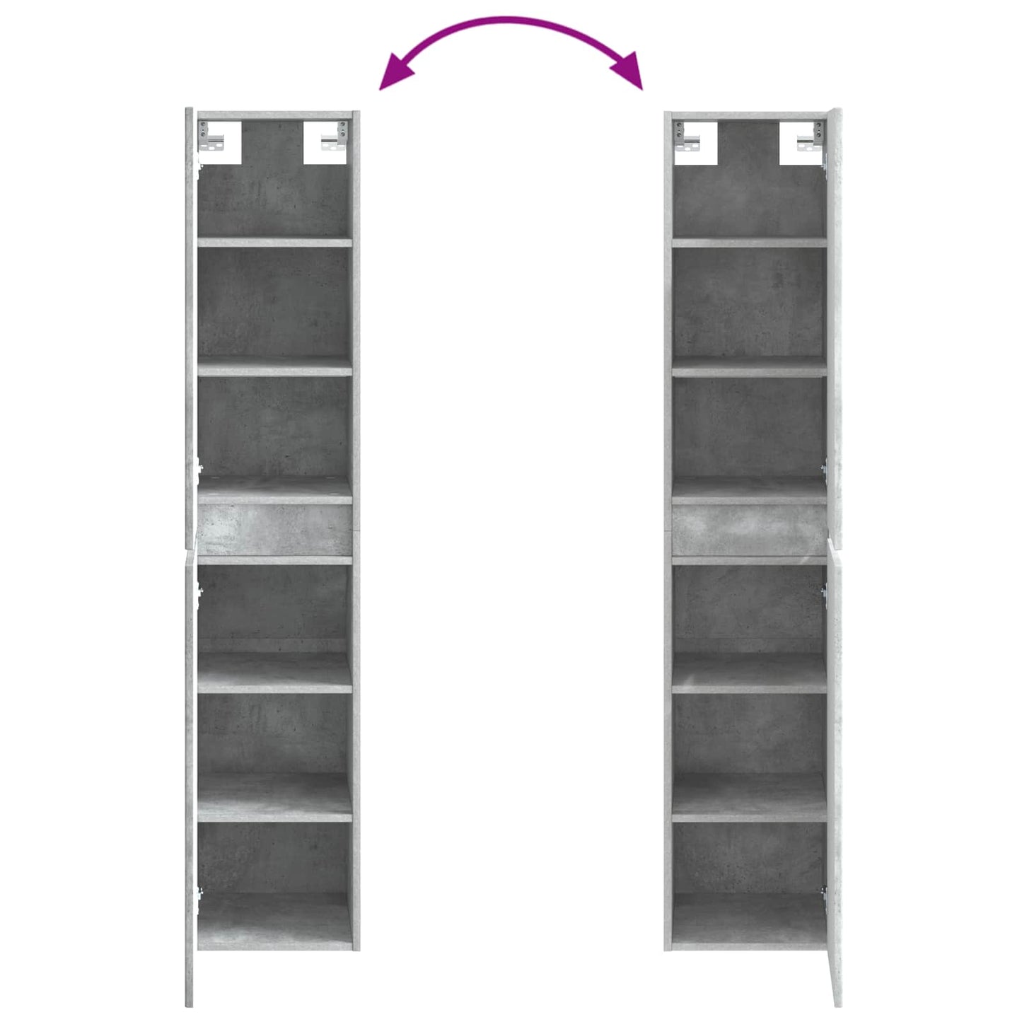 vidaXL Bathroom Furniture Set 3 pcs Concrete Grey 33 x 34.5 x 160 cm