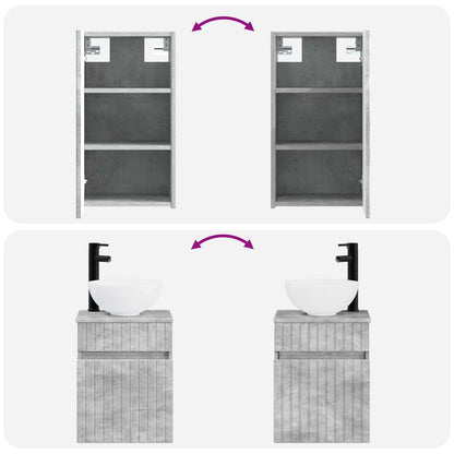 vidaXL Bathroom Furniture Set 3 pcs Concrete Grey 33 x 34.5 x 160 cm