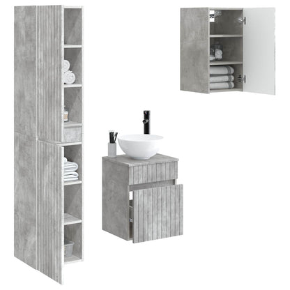 vidaXL Bathroom Furniture Set 3 pcs Concrete Grey 33 x 34.5 x 160 cm