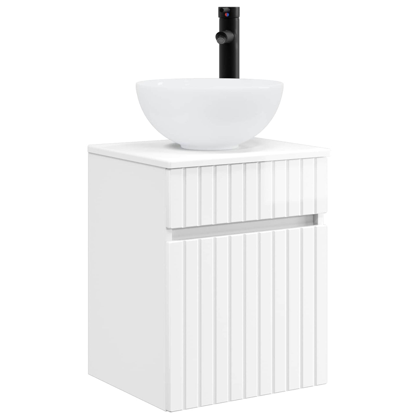 vidaXL Bathroom Furniture Set 3 pcs High Gloss White