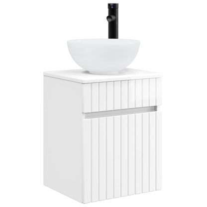 vidaXL Bathroom Furniture Set 3 pcs High Gloss White