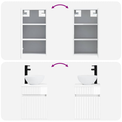 vidaXL Bathroom Furniture Set 3 pcs High Gloss White