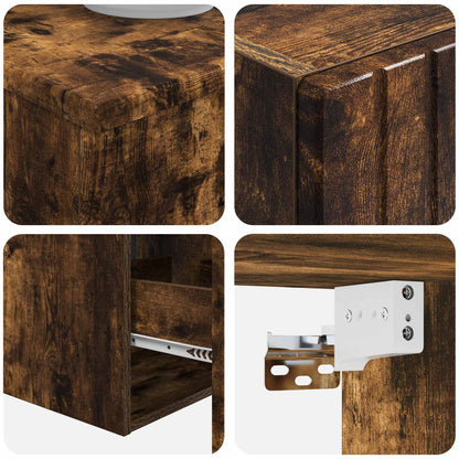 vidaXL Bathroom Furniture Set 3 pcs Smoked Oak 33 x 34.5 x 160 cm