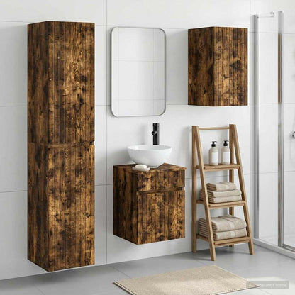vidaXL Bathroom Furniture Set 3 pcs Smoked Oak 33 x 34.5 x 160 cm