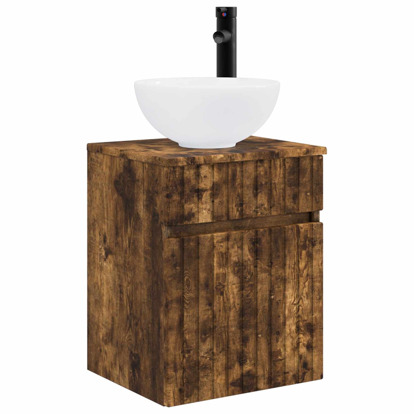 vidaXL Bathroom Furniture Set 3 pcs Smoked Oak 33 x 34.5 x 160 cm