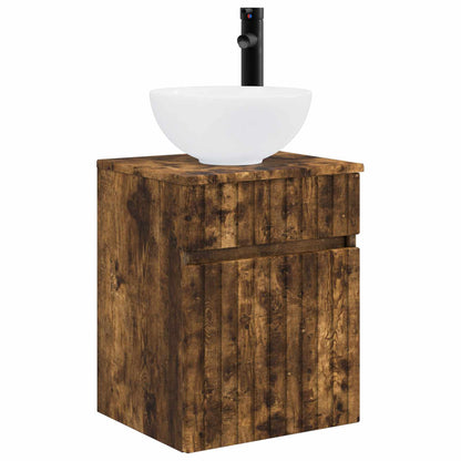 vidaXL Bathroom Furniture Set 3 pcs Smoked Oak 33 x 34.5 x 160 cm