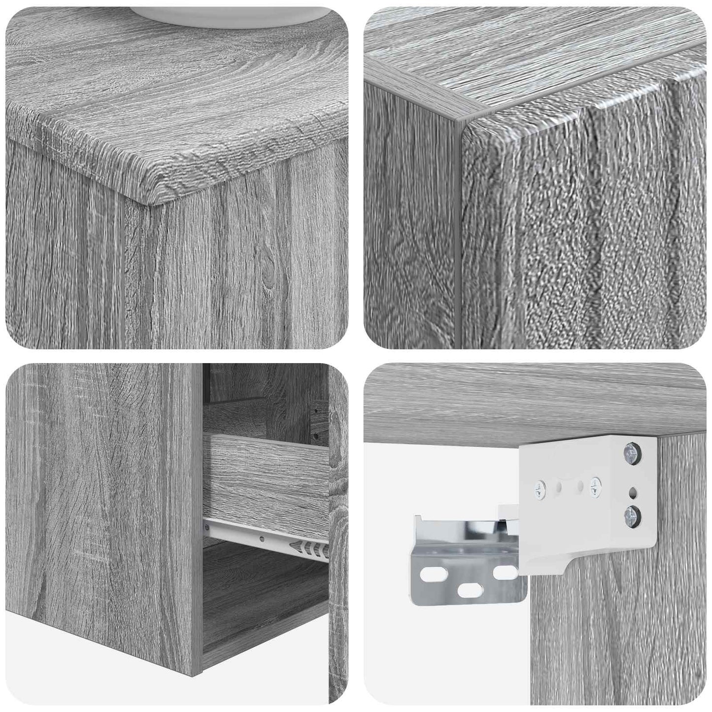 vidaXL Bathroom Furniture Set 3 pcs Grey Sonoma 33 x 34.5 x 160 cm