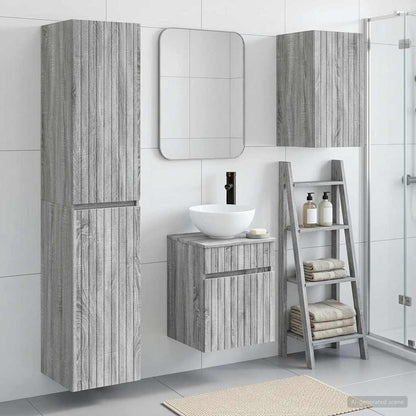 vidaXL Bathroom Furniture Set 3 pcs Grey Sonoma 33 x 34.5 x 160 cm