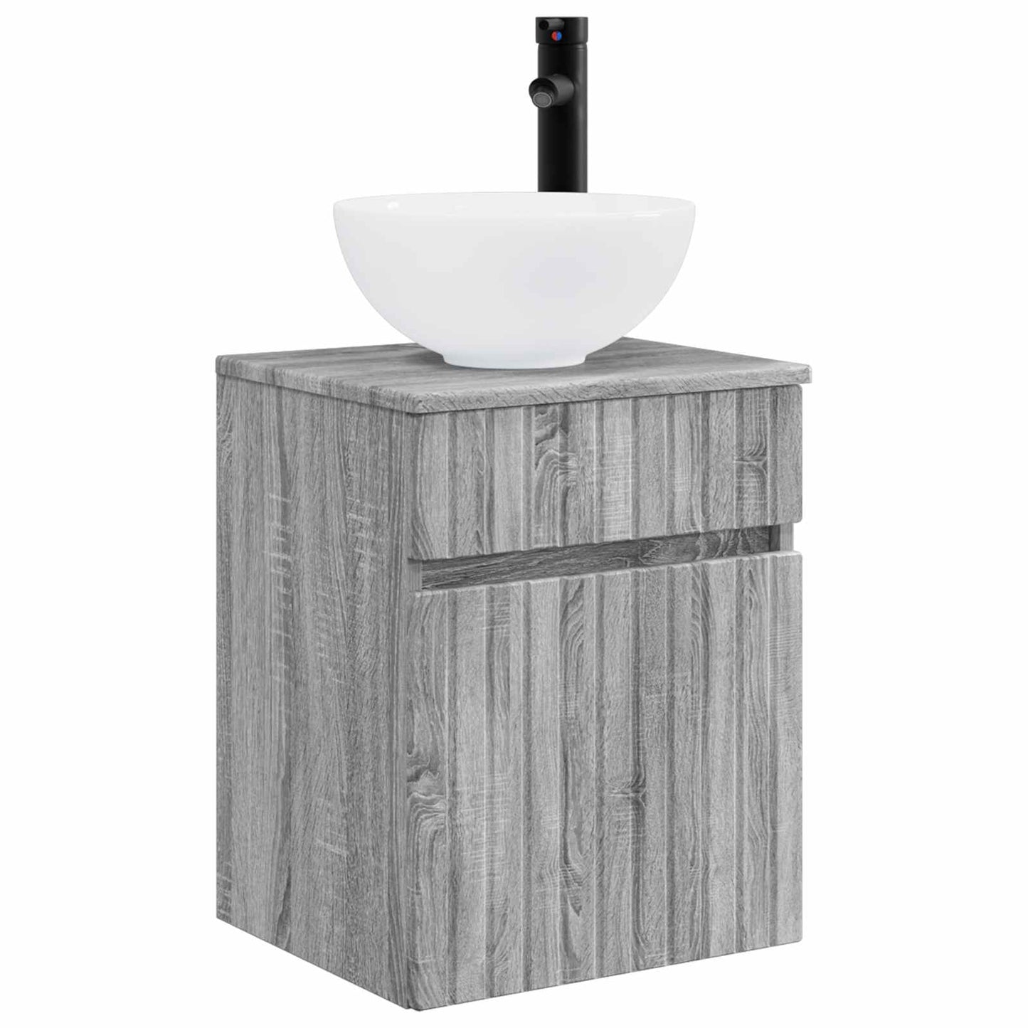 vidaXL Bathroom Furniture Set 3 pcs Grey Sonoma 33 x 34.5 x 160 cm
