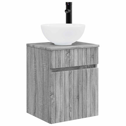 vidaXL Bathroom Furniture Set 3 pcs Grey Sonoma 33 x 34.5 x 160 cm