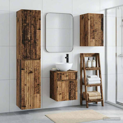 vidaXL Bathroom Furniture Set 3 pcs Old Wood 33 x 34.5 x 160 cm