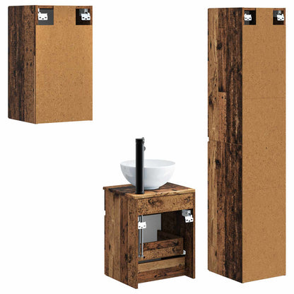 vidaXL Bathroom Furniture Set 3 pcs Old Wood 33 x 34.5 x 160 cm