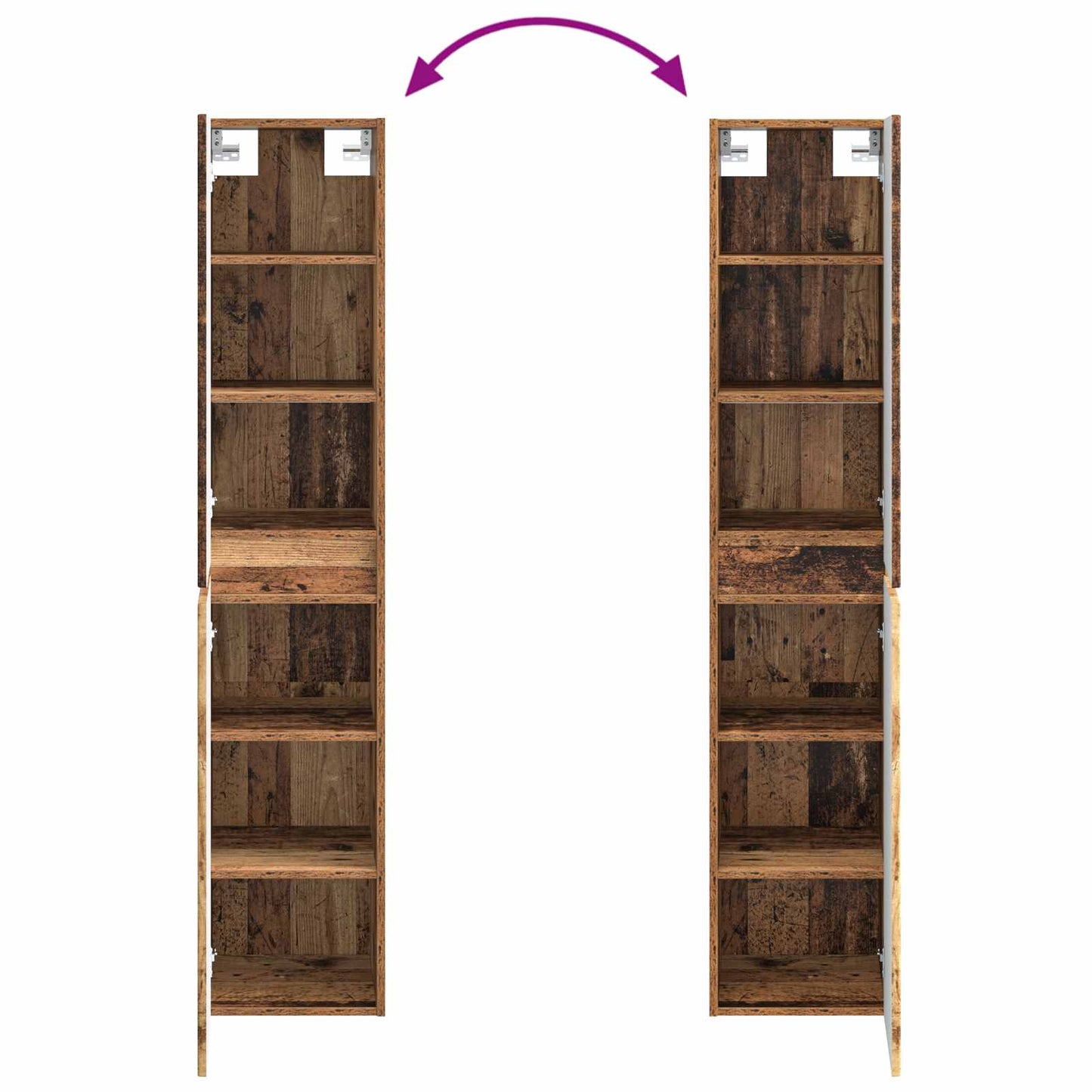 vidaXL Bathroom Furniture Set 3 pcs Old Wood 33 x 34.5 x 160 cm