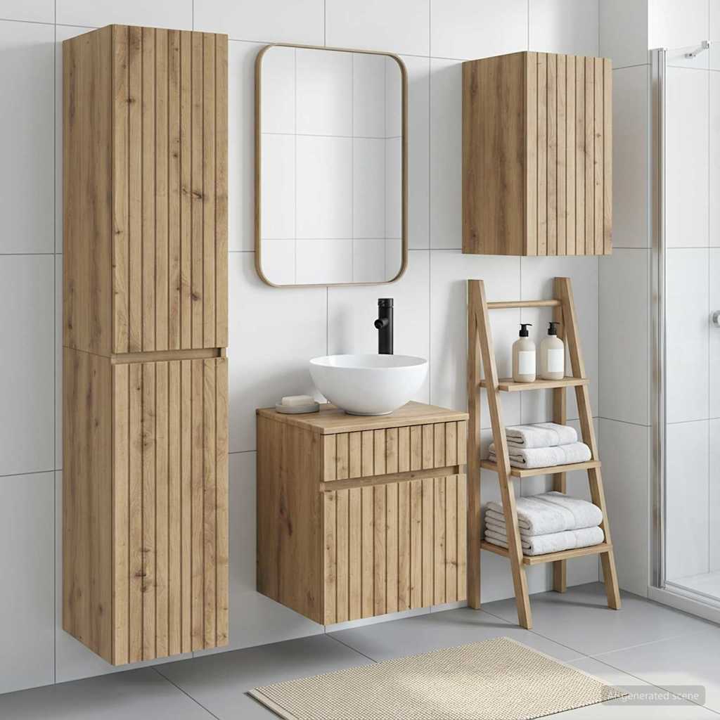 vidaXL Bathroom Furniture Set 3 pcs Artisan Oak 33 x 34.5 x 160 cm