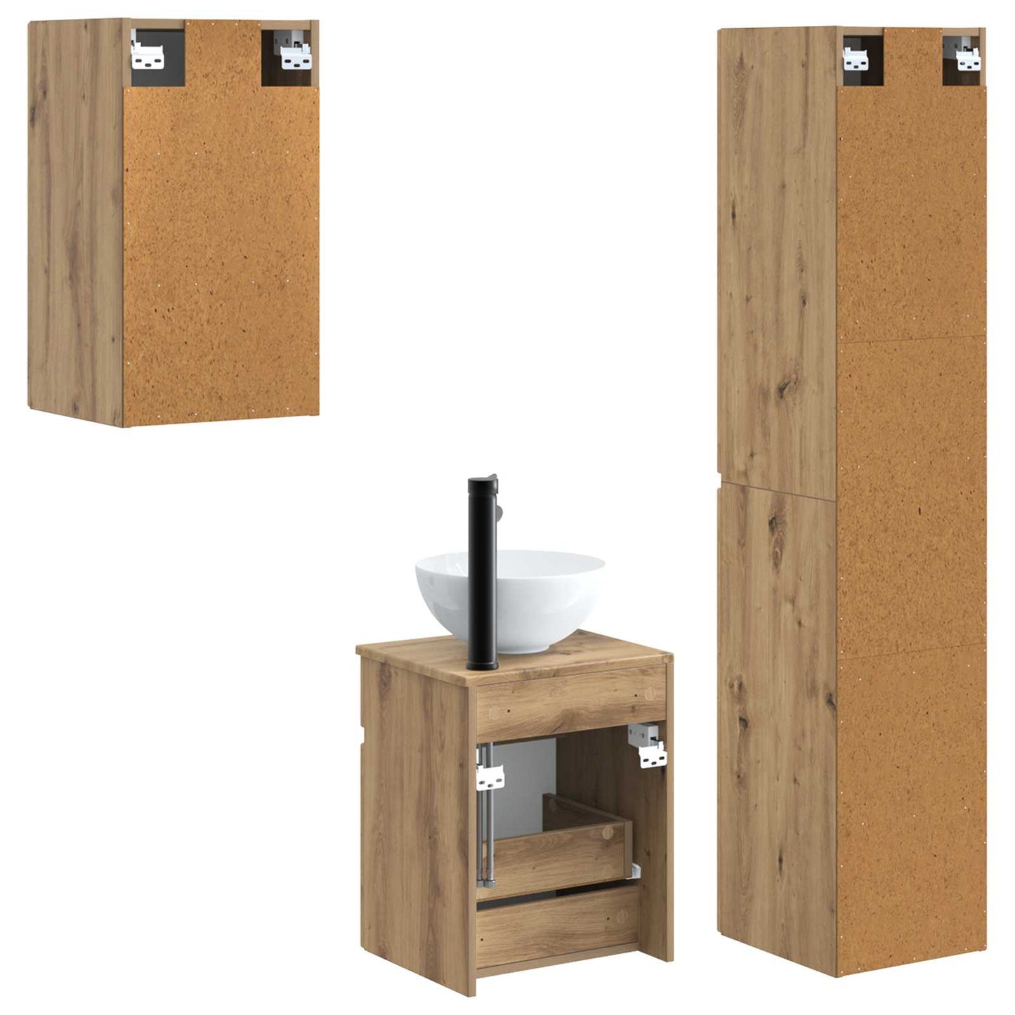 vidaXL Bathroom Furniture Set 3 pcs Artisan Oak 33 x 34.5 x 160 cm