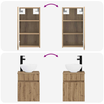 vidaXL Bathroom Furniture Set 3 pcs Artisan Oak 33 x 34.5 x 160 cm