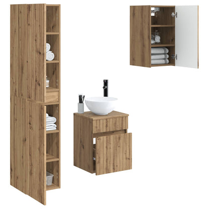 vidaXL Bathroom Furniture Set 3 pcs Artisan Oak 33 x 34.5 x 160 cm