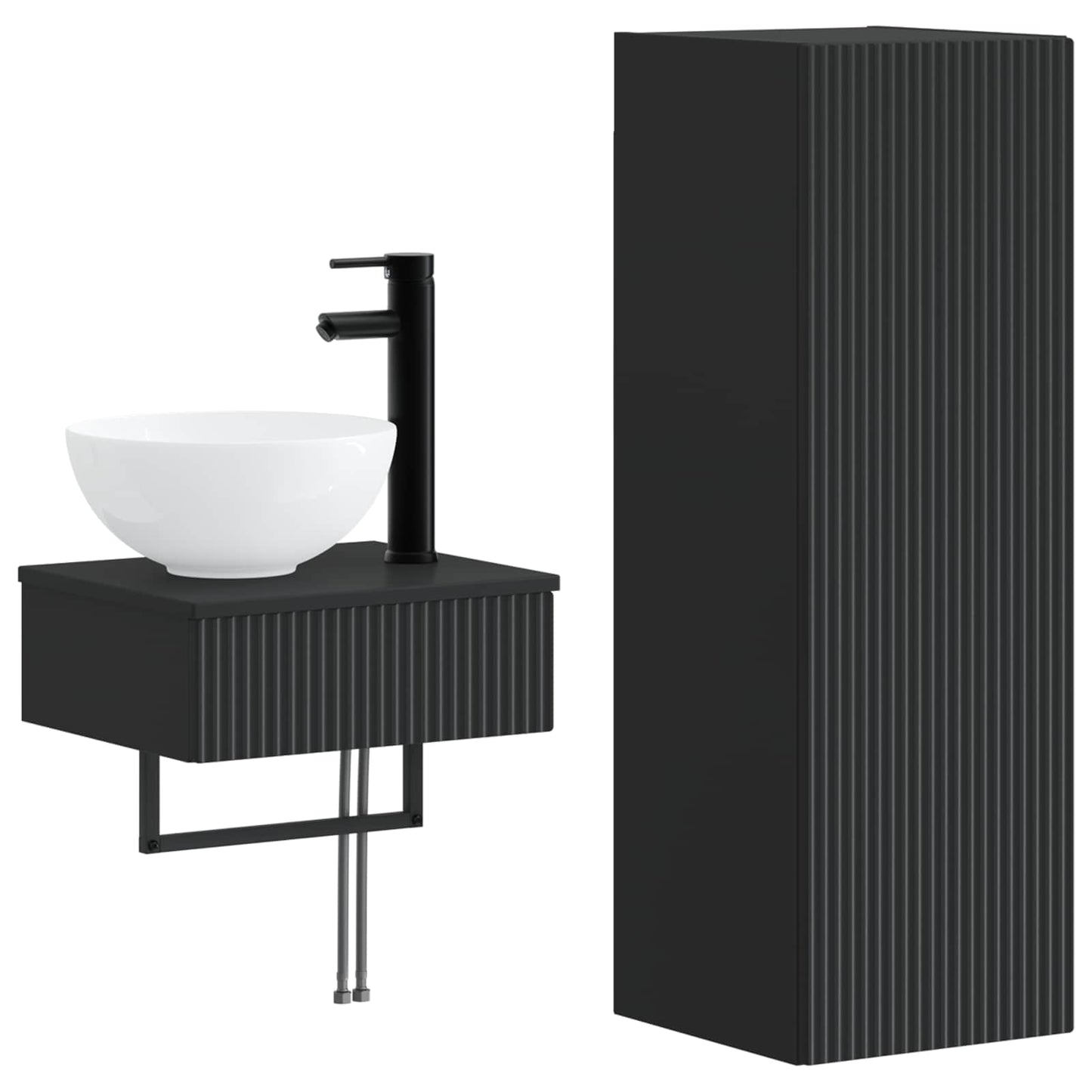 vidaXL Bathroom Furniture Set 2 pcs Black 33 x 34.5 x 100 cm
