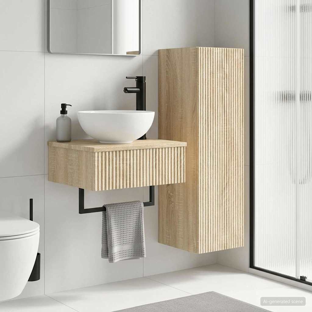 vidaXL Bathroom Furniture Set 2 pcs Sonoma Oak 33 x 34.5 x 100 cm