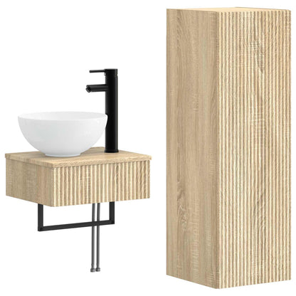 vidaXL Bathroom Furniture Set 2 pcs Sonoma Oak 33 x 34.5 x 100 cm