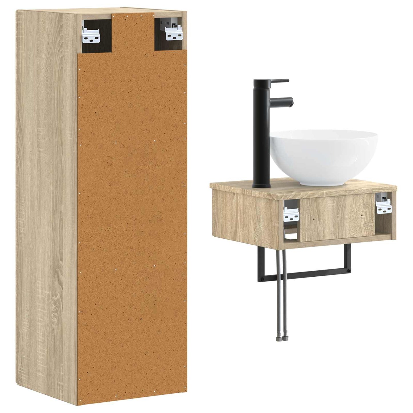 vidaXL Bathroom Furniture Set 2 pcs Sonoma Oak 33 x 34.5 x 100 cm