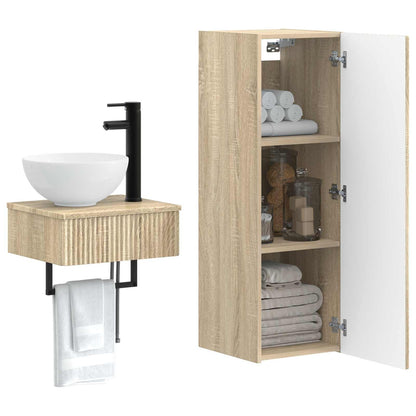 vidaXL Bathroom Furniture Set 2 pcs Sonoma Oak 33 x 34.5 x 100 cm