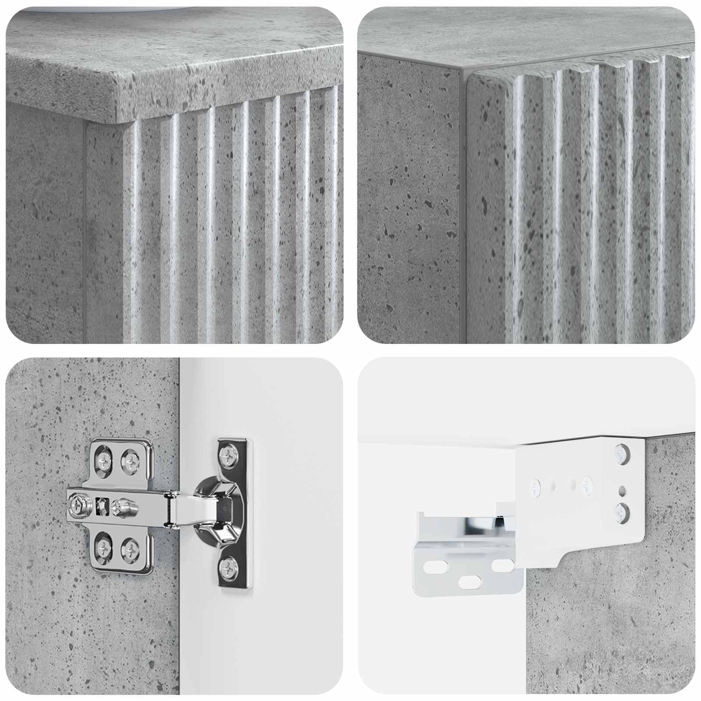 vidaXL Bathroom Furniture Set 2 pcs Concrete Grey 33 x 34.5 x 100 cm