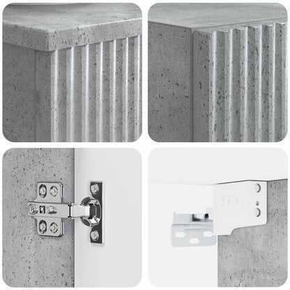 vidaXL Bathroom Furniture Set 2 pcs Concrete Grey 33 x 34.5 x 100 cm