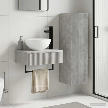 vidaXL Bathroom Furniture Set 2 pcs Concrete Grey 33 x 34.5 x 100 cm
