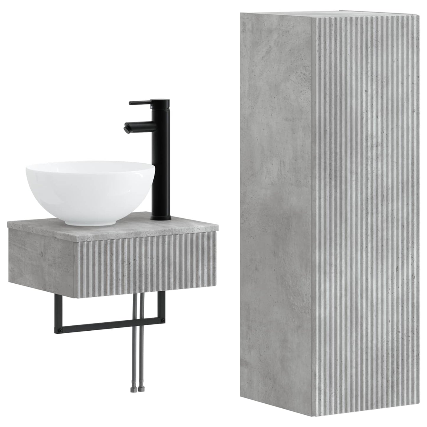 vidaXL Bathroom Furniture Set 2 pcs Concrete Grey 33 x 34.5 x 100 cm