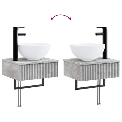vidaXL Bathroom Furniture Set 2 pcs Concrete Grey 33 x 34.5 x 100 cm