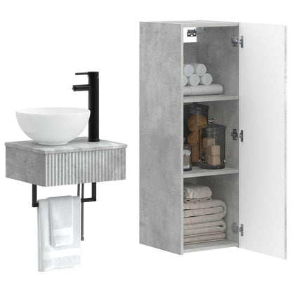vidaXL Bathroom Furniture Set 2 pcs Concrete Grey 33 x 34.5 x 100 cm