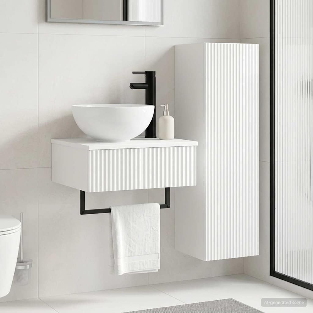 vidaXL Bathroom Furniture Set 2 pcs High Gloss White