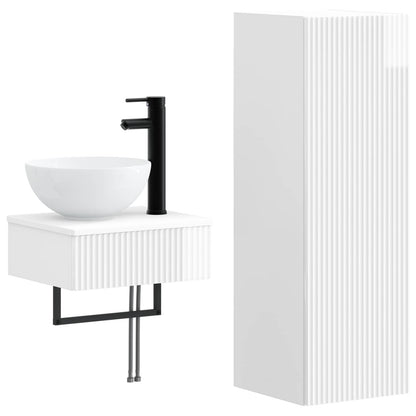vidaXL Bathroom Furniture Set 2 pcs High Gloss White