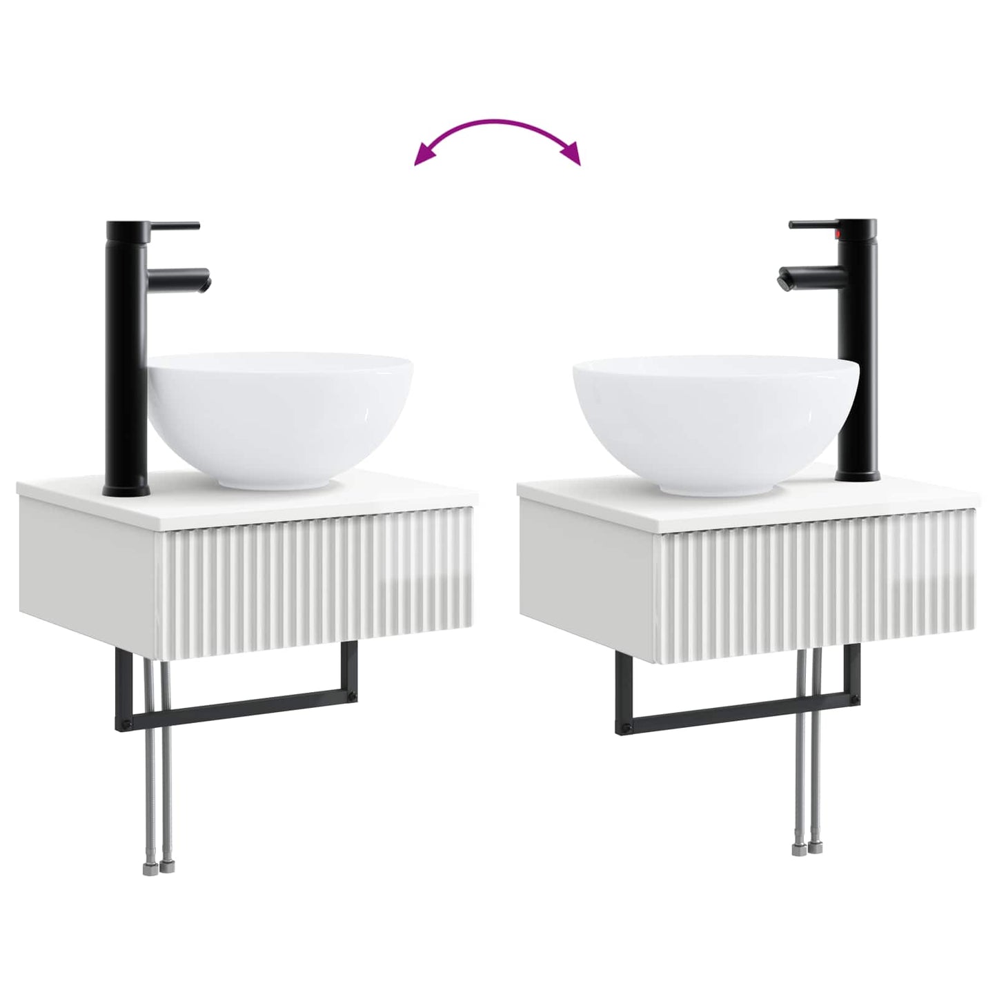 vidaXL Bathroom Furniture Set 2 pcs High Gloss White