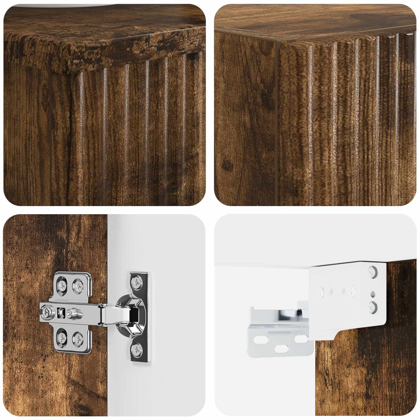 vidaXL Bathroom Furniture Set 2 pcs Smoked Oak 33 x 34.5 x 100 cm