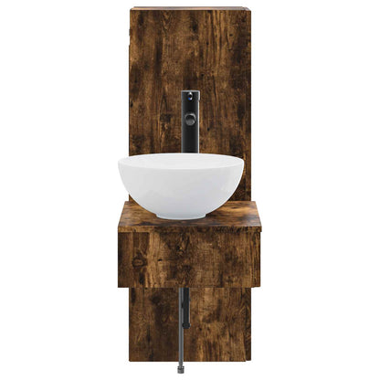 vidaXL Bathroom Furniture Set 2 pcs Smoked Oak 33 x 34.5 x 100 cm