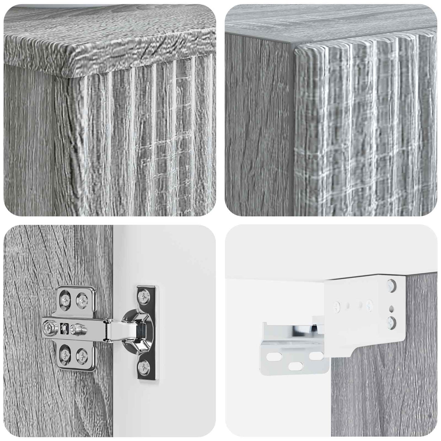 vidaXL Bathroom Furniture Set 2 pcs Grey Sonoma 33 x 34.5 x 100 cm
