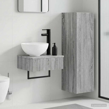 vidaXL Bathroom Furniture Set 2 pcs Grey Sonoma 33 x 34.5 x 100 cm