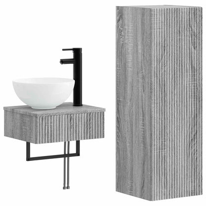 vidaXL Bathroom Furniture Set 2 pcs Grey Sonoma 33 x 34.5 x 100 cm