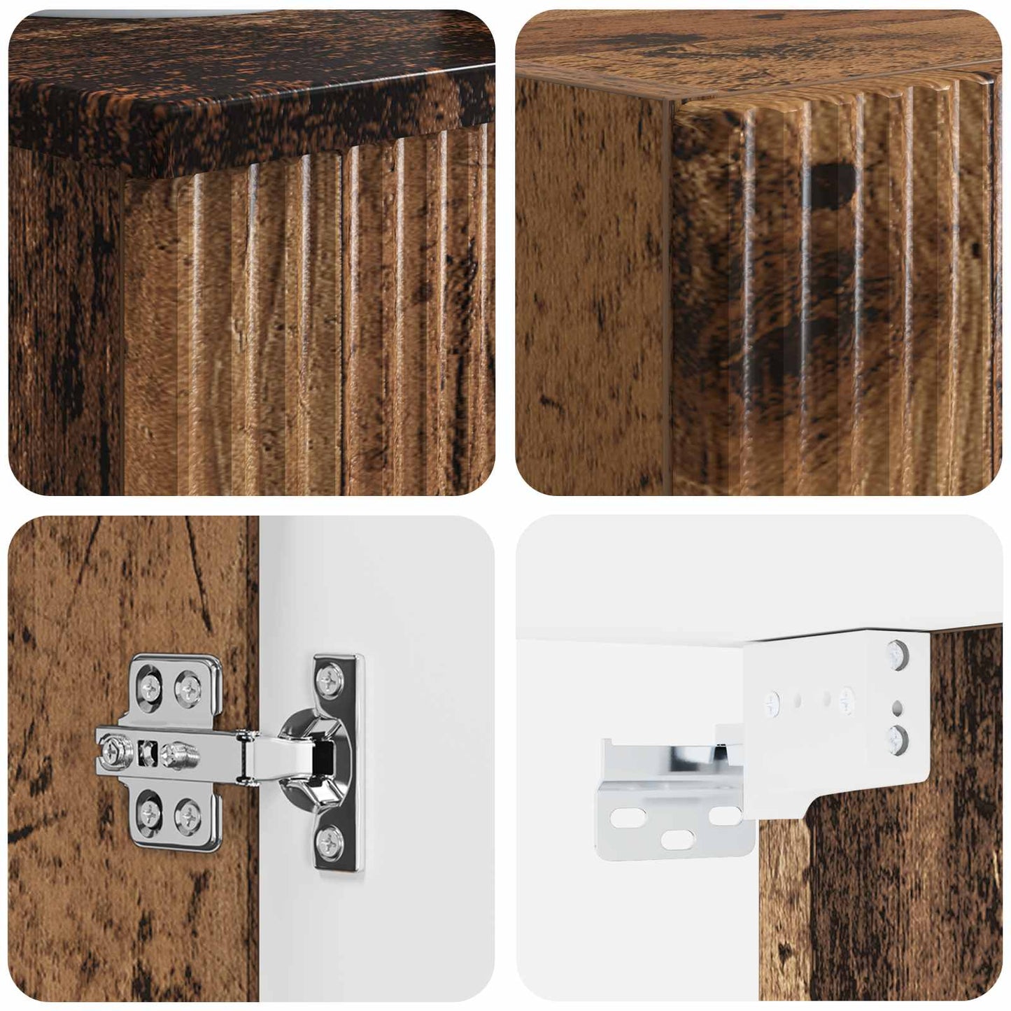 vidaXL Bathroom Furniture Set 2 pcs Old Wood 33 x 34.5 x 100 cm