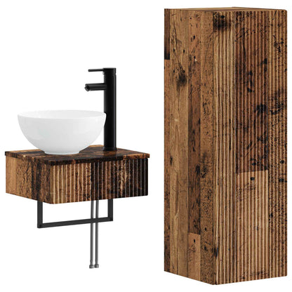 vidaXL Bathroom Furniture Set 2 pcs Old Wood 33 x 34.5 x 100 cm
