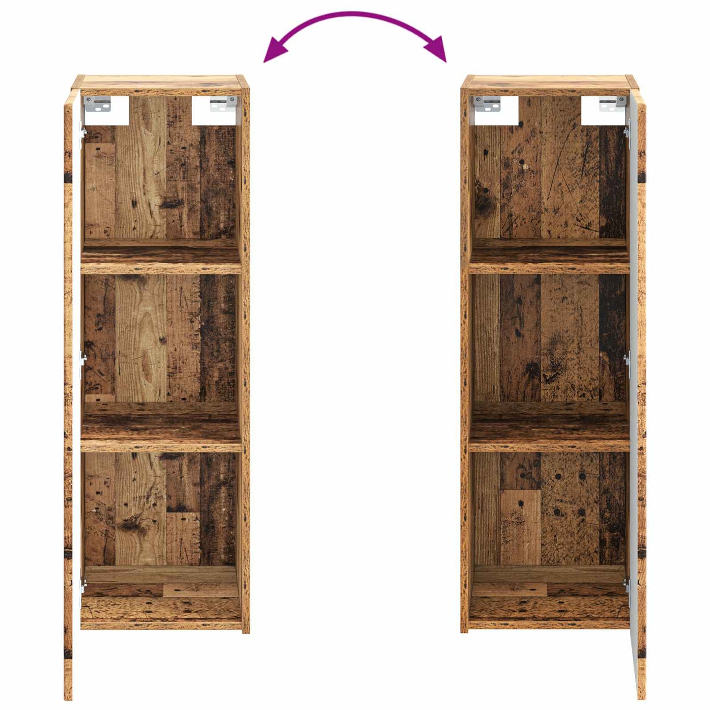 vidaXL Bathroom Furniture Set 2 pcs Old Wood 33 x 34.5 x 100 cm