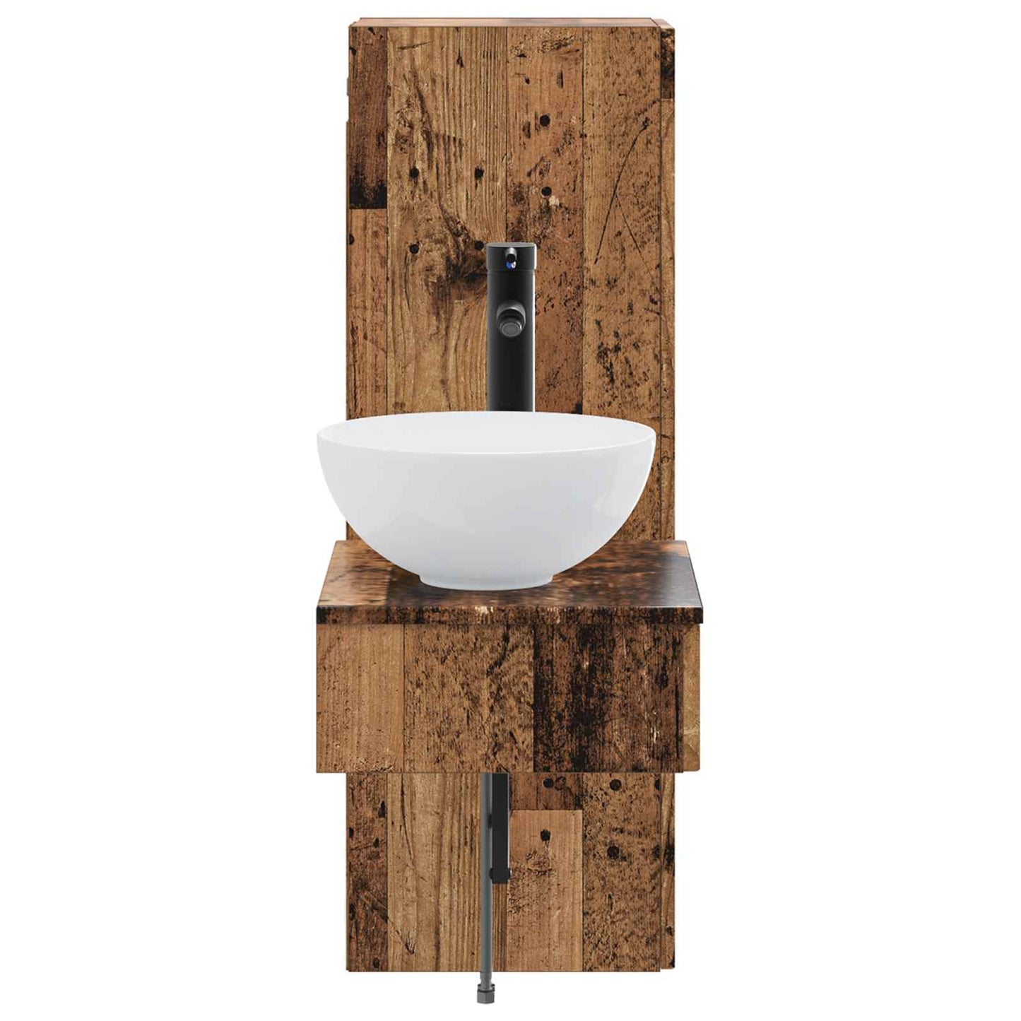 vidaXL Bathroom Furniture Set 2 pcs Old Wood 33 x 34.5 x 100 cm
