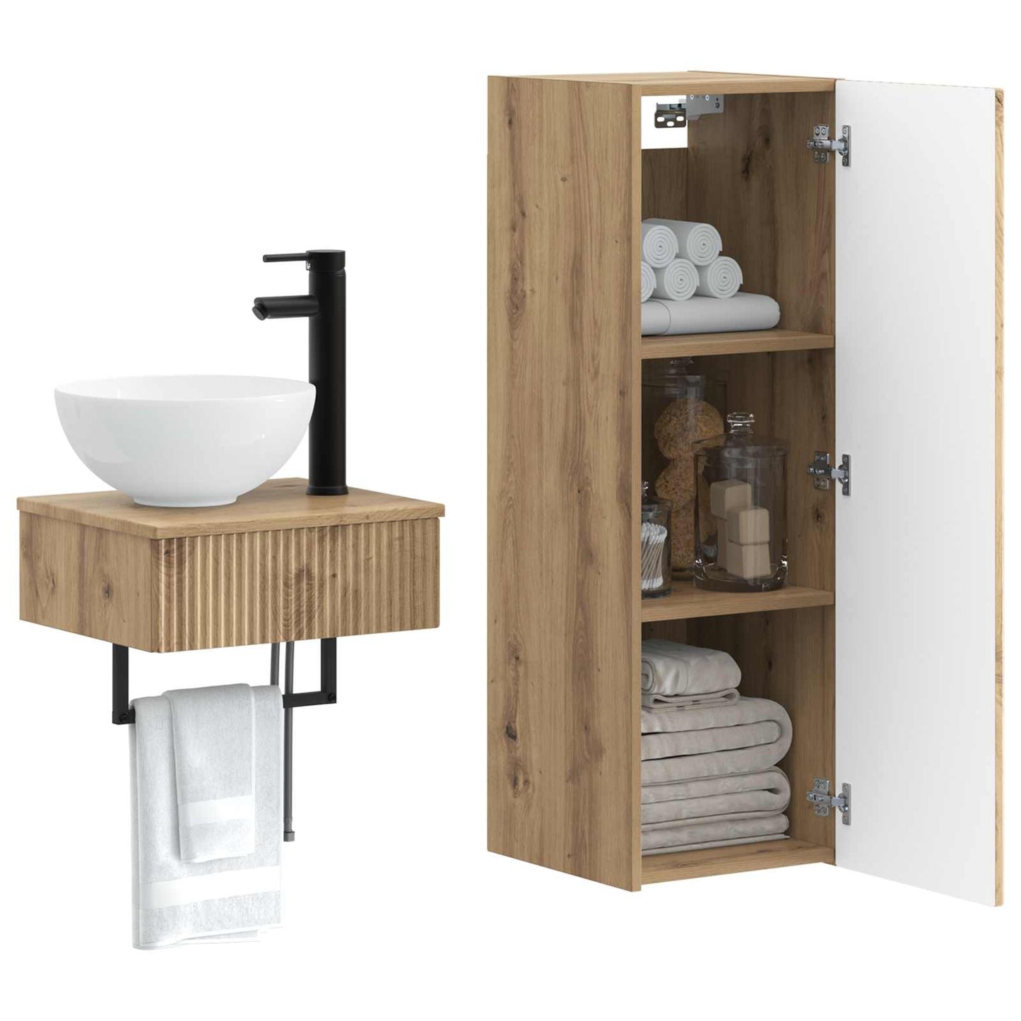 vidaXL Bathroom Furniture Set 2 pcs Artisan Oak 33 x 34.5 x 100 cm