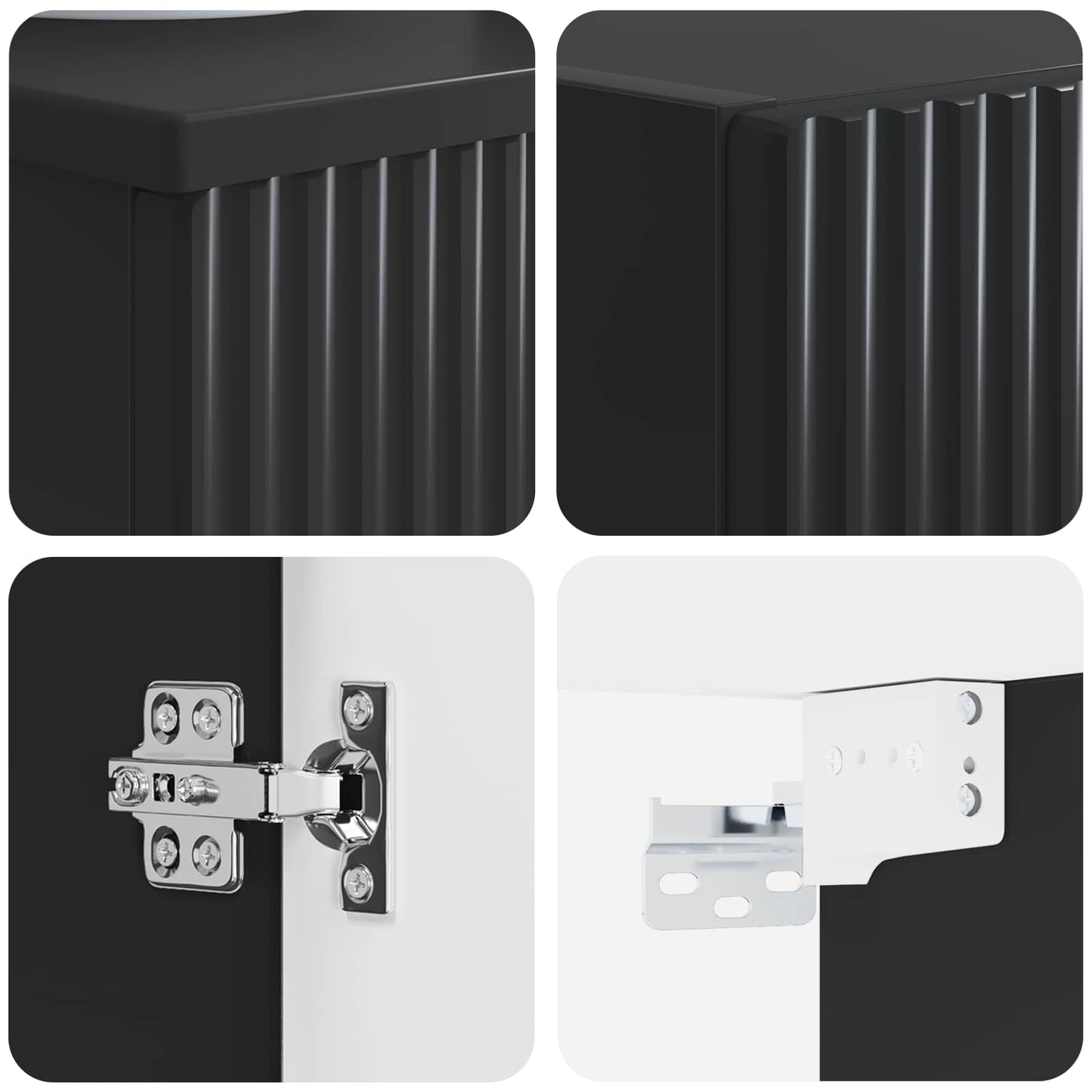 vidaXL Bathroom Furniture Set 2 pcs Black 33 x 34.5 x 100 cm