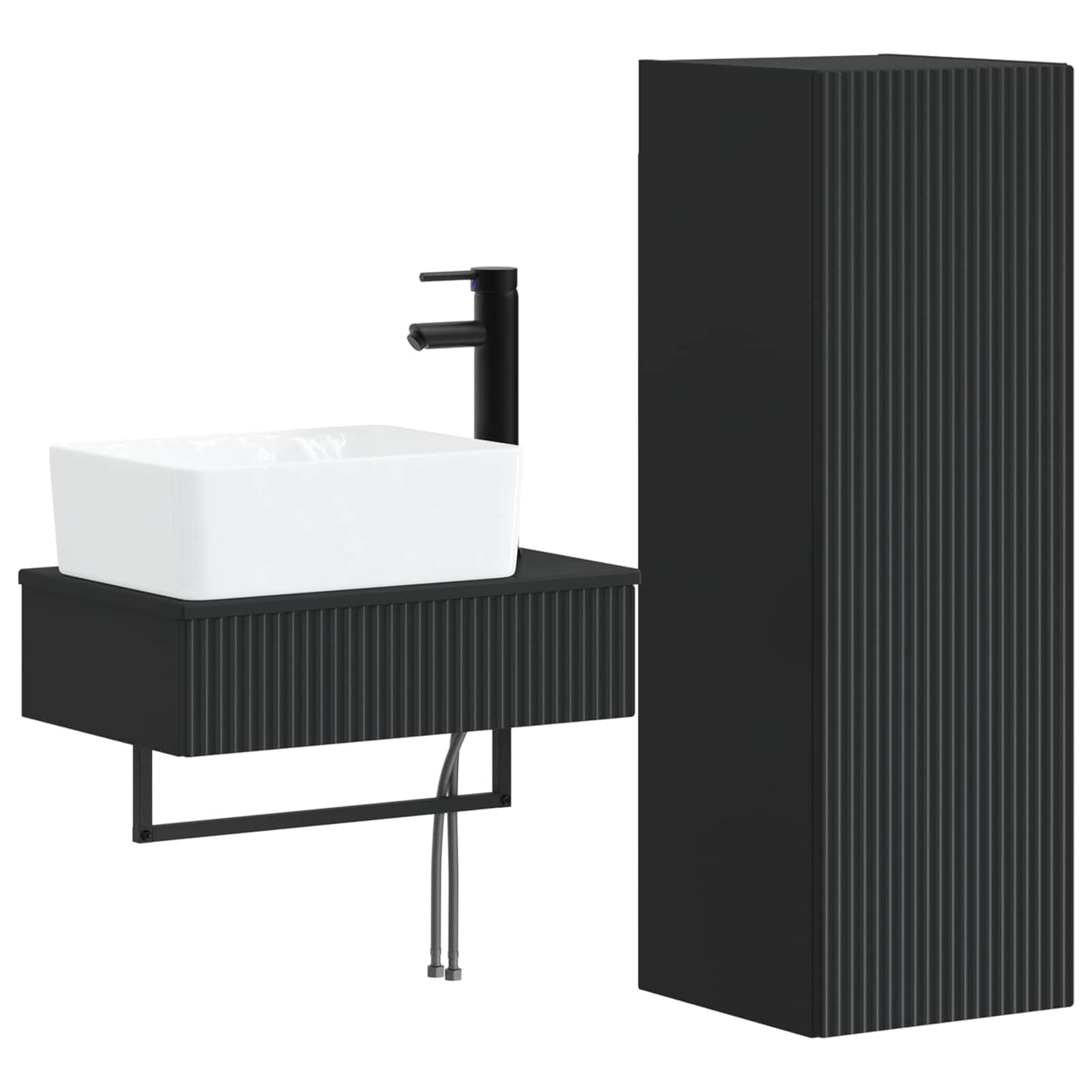 vidaXL Bathroom Furniture Set 2 pcs Black 33 x 34.5 x 100 cm