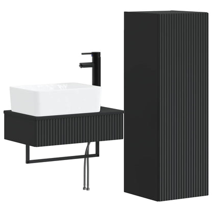 vidaXL Bathroom Furniture Set 2 pcs Black 33 x 34.5 x 100 cm