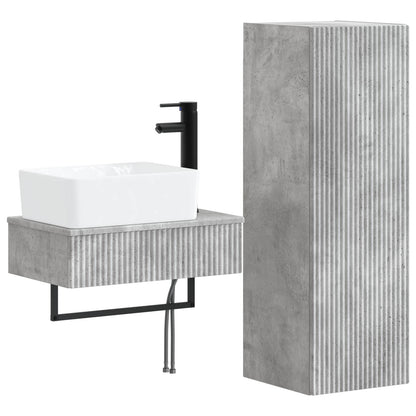 vidaXL Bathroom Furniture Set 2 pcs Concrete Grey 33 x 34.5 x 100 cm