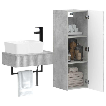 vidaXL Bathroom Furniture Set 2 pcs Concrete Grey 33 x 34.5 x 100 cm